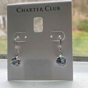 Silver Crystal drop earrings